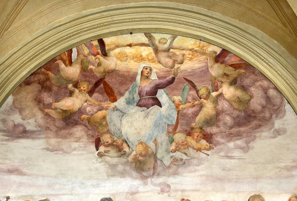 Fiorentino - Assunzione della Madonna, Chiesa della ss. Annunziata, Firenze, dettaglio